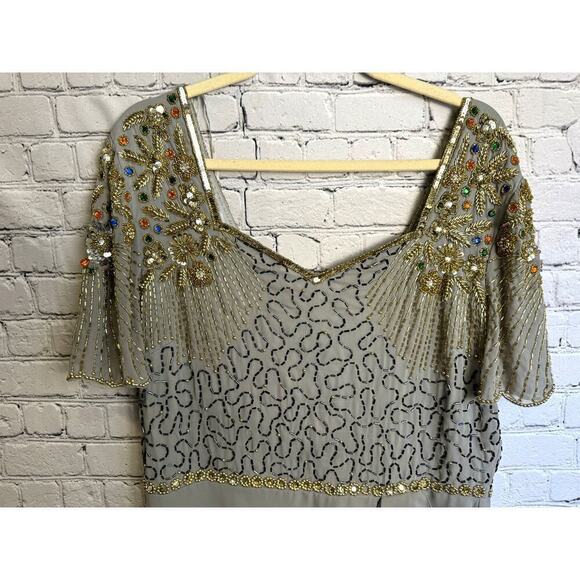 Virgos Lounge Embellished Midi Party‎ Prom Wedding Occasion Dress US Size 14 - Picture 9 of 10